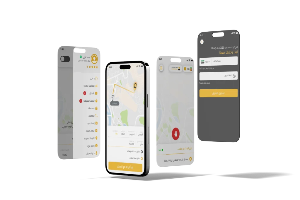 Yway by EXPentech Taxi Like Oper Like mobile Application Mobile ride screens